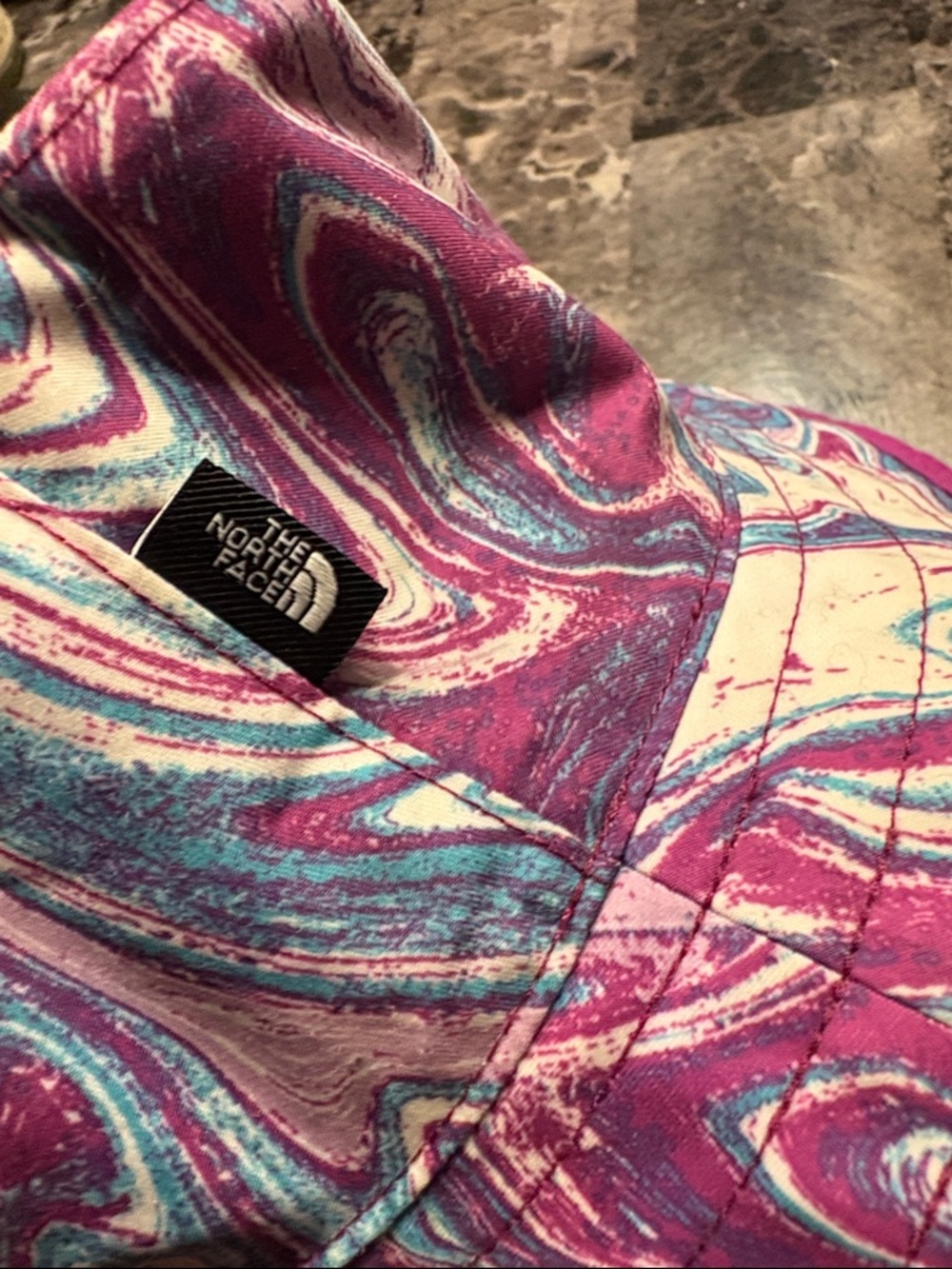 The North Face Swirled Purple, Blue & Cream Bucket Hat